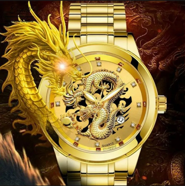 Jam Tangan Relief Golden Dragon